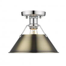  3306-FM CH-AB - Orwell CH Flush Mount in Chrome with Aged Brass shade